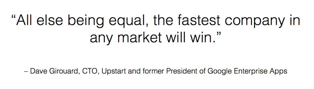 all else being equal the fastest company in any market will win — a quote by Dave Girouard