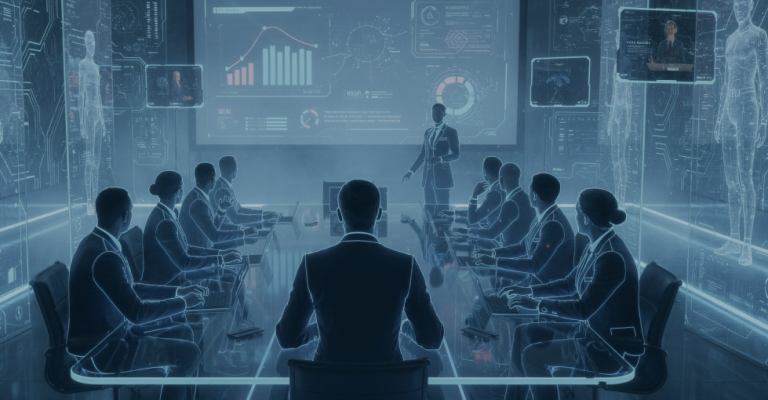 A team leader directing and managing a group of employees who work together to reach a goal, symbolizing effective leadership and coordinated team management