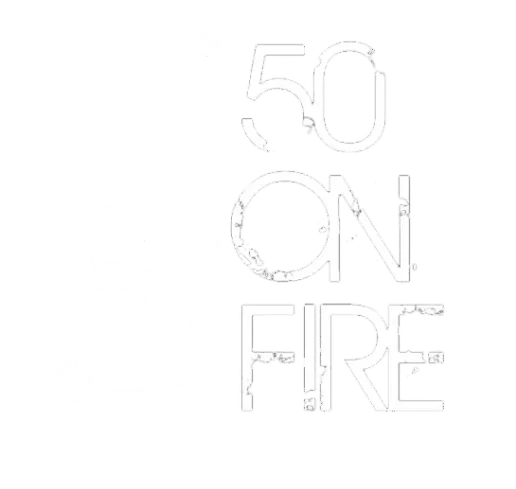 50 on Fire Badge